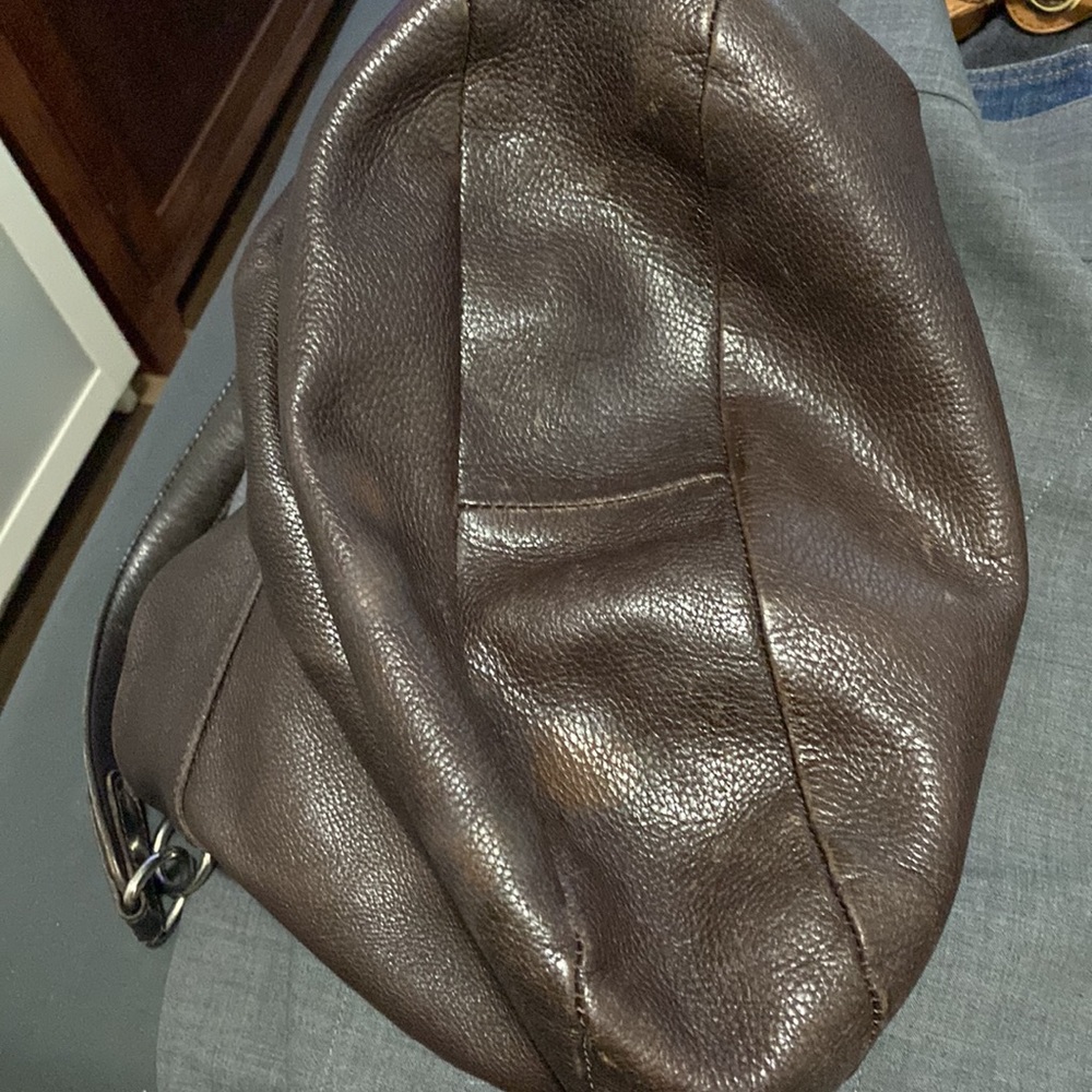 Roots Brown Hobo Genuine Leather Bag H14’X W14’ X D2.5’ - Picture 15 of 16